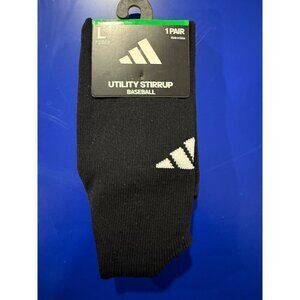 Adidas Utility Stirrup Baseball Socks L Aeroready Lightweight Drying Black/White